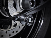 The swingarm of the BMW S 1000 R with EP Paddock Stand Bobbins installed.