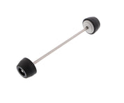 EP Front Spindle Bobbins for the KTM 1290 Super Duke R are injection-moulded nylon crash sliders strengthened by aluminium spacers. The bobbins are attached using a rolled-thread spindle rod which inserts though the motorcycle’s front wheel forks for robust crash protection.