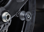 EP Paddock Stand Bobbins inserted into the swingarm of the Kawasaki Ninja 400.