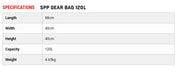 SPP GEAR BAG 120L  Size chart